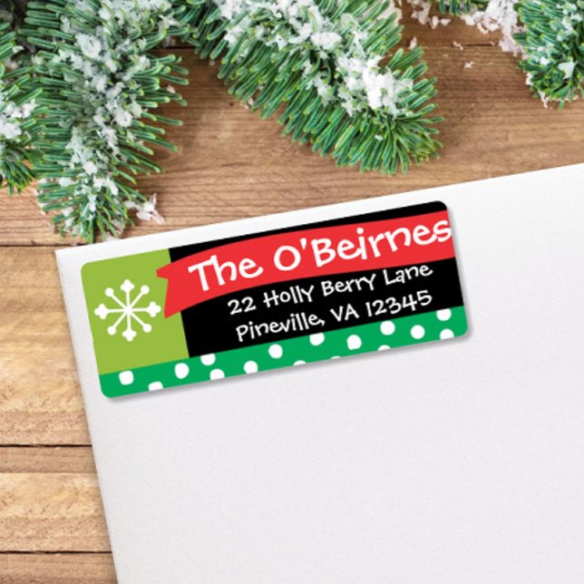 Whimsical Christmas Banner Return Address Label (Creator Uploaded)