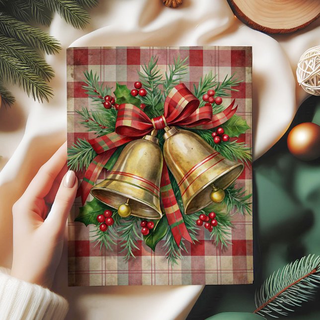 Whimsical Christmas bells decoupage paper red  (Whimsical Christmas bells decoupage paper red green

)