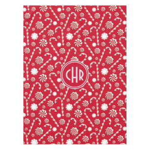 Whimsical Christmas Candy Cane Tablecloth