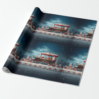 Whimsical Christmas Candy Cart 3 Wrapping Paper