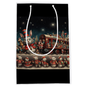 Whimsical Christmas Candy Train 2 Medium Gift Bag