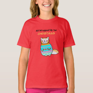 Whimsical Christmas Cat Christmas Cheer  T-Shirt