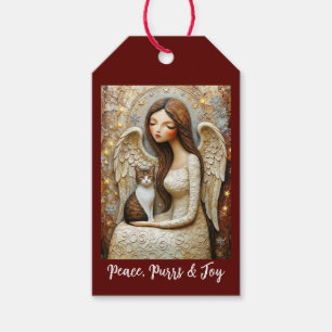 Whimsical Christmas Cat Winter Maiden Tag