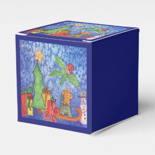 Whimsical Christmas Cheer Watercolor Painting Favour Box