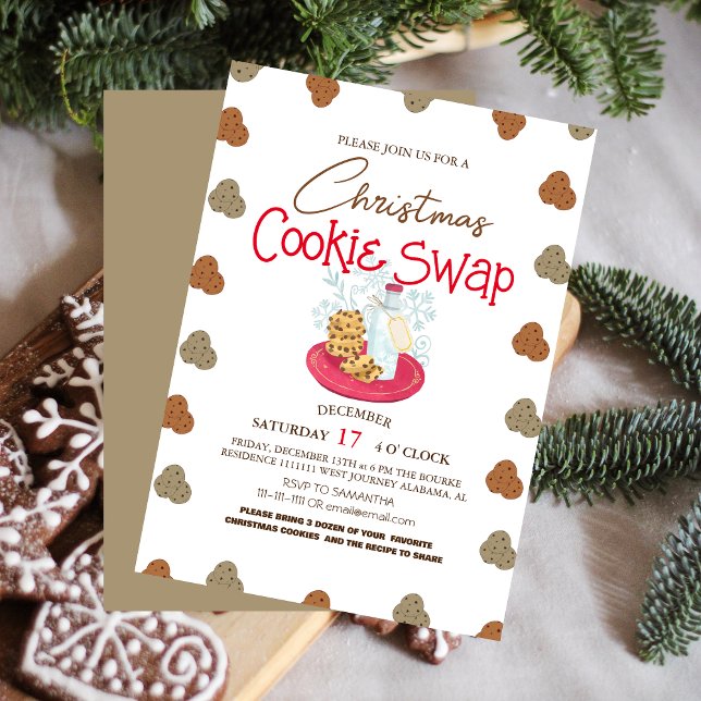 Whimsical Christmas Cookie Swap Party Invitation (Creator Uploaded)