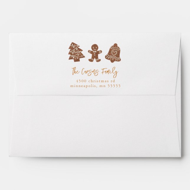 Whimsical Christmas Cookies Yellow Envelope (Back (Top Flap))