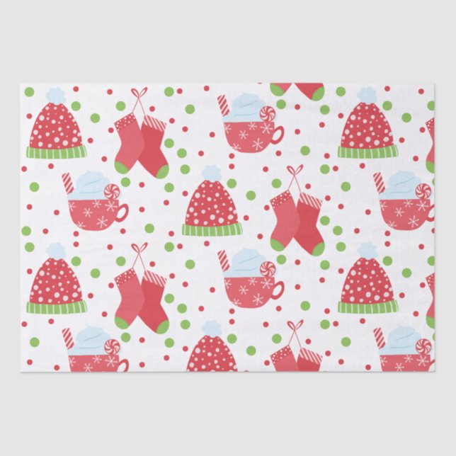Whimsical Christmas Cosy Festive Pattern Holidays  Tissue Paper (Front)