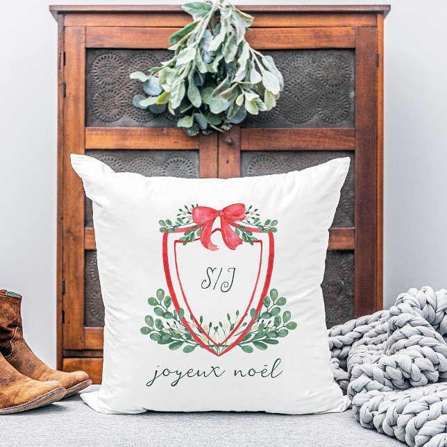 Whimsical Christmas Crest | Joyeux Noël Cushion (Creator Uploaded)