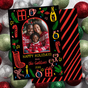 Whimsical Christmas Cute Custom Arch PHOTO Holiday Card