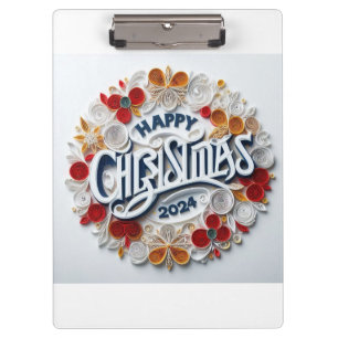 "Whimsical Christmas Day 2024: Paper Art Lettering Clipboard