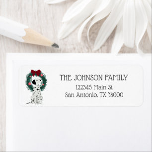 Whimsical Christmas Dogs Return Address Label
