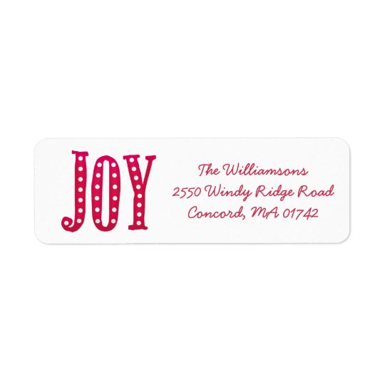 Whimsical Christmas Doodled Joy Custom Return Address Label