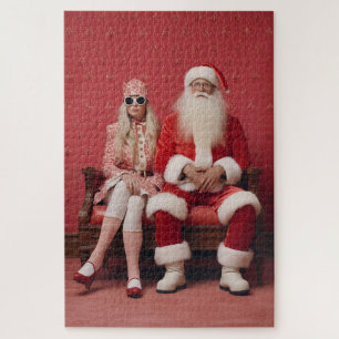 Whimsical Christmas Duo: Santa and Mrs. Claus Jigsaw Puzzle