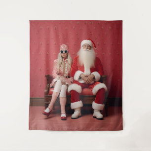 Whimsical Christmas Duo: Santa and Mrs. Claus Tapestry