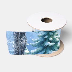 Whimsical Christmas Elf with Candy Cane. Satin Ribbon
