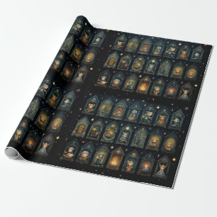 Whimsical Christmas Elves Funny Wrapping Paper