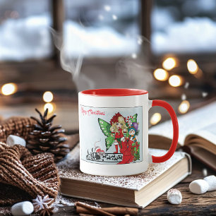 Whimsical Christmas Fairy Holiday Gifts Blue Mug
