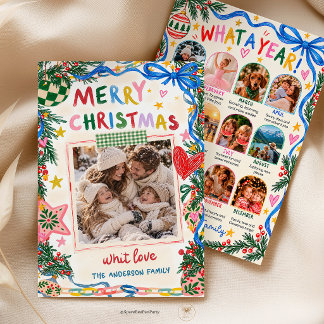 Whimsical Christmas Family Photo Card