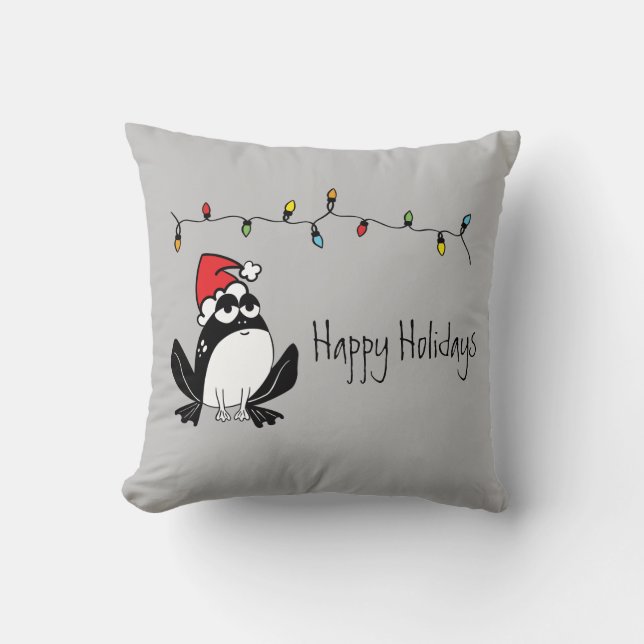Whimsical Christmas Frog Cushion (Front)