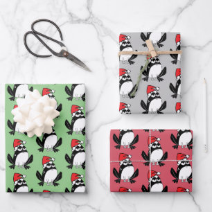Whimsical Christmas Frogs Wrapping Paper Sheet