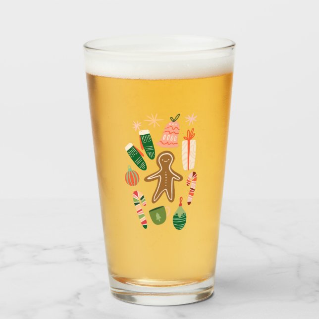 Whimsical Christmas Glass (Front Filled)