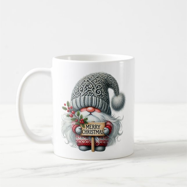 🎅 Whimsical Christmas Gnome Coffee Mug (Left)