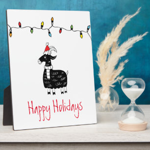 Whimsical Christmas Goat Plaque