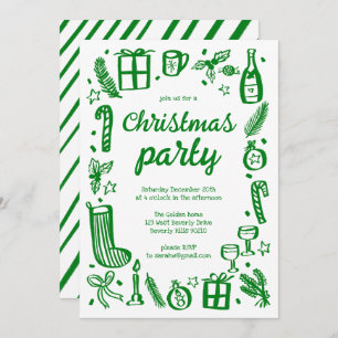 Whimsical Christmas Holiday Party Cute Custom Invitation