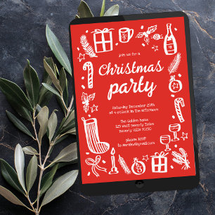 Whimsical Christmas Holiday Party Cute Custom Invitation