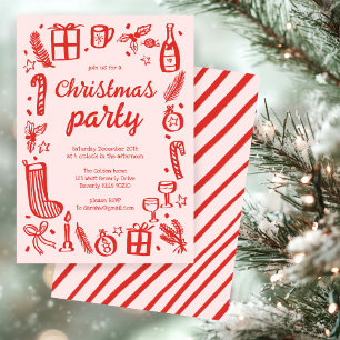 Whimsical Christmas Holiday Party Cute Custom Invitation