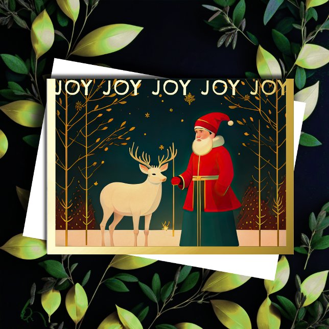 Whimsical Christmas Illustration Foil Holiday Card (Creator Uploaded)