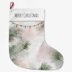 Whimsical Christmas Lights Large Christmas Stocking