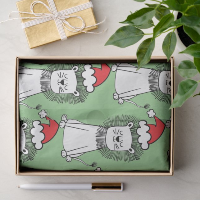 Whimsical Christmas Lions   Tissue Paper (Gift)
