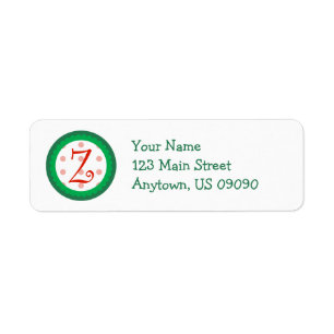 Whimsical Christmas Monogram Address Labels Z