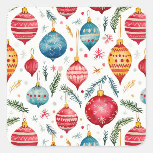 Whimsical Christmas Ornaments Sticker