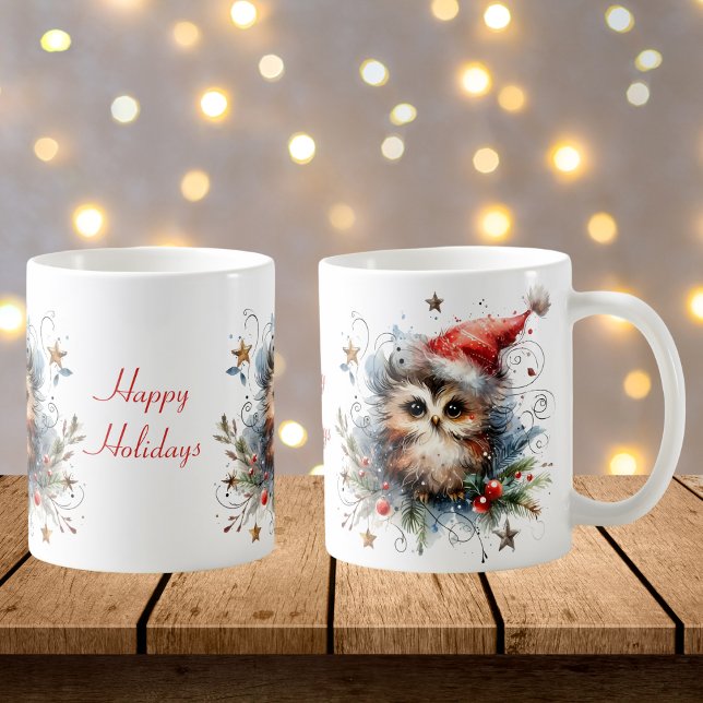 Whimsical Christmas Owl Coffee Mug (Creator Uploaded)