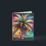 Whimsical Christmas Palm Tree Tropical Beach Vivid Holiday Card<br><div class="desc">Whimsical Christmas Palm Tree Tropical Beach Vivid
Please follow me; I create new designs and products daily!
Feel free to contact me with your design needs.</div>