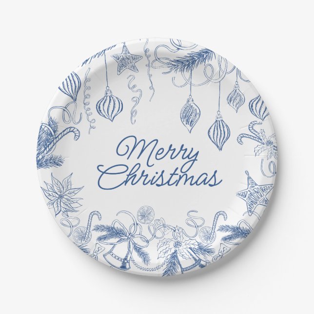 Whimsical Christmas  Party Paper Plate (Front)