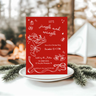 whimsical Christmas party Santa funny drink Announcement