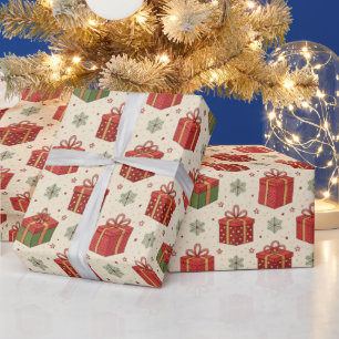 Whimsical Christmas Pattern Wrapping Paper