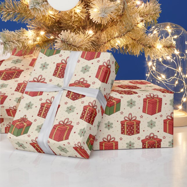 Whimsical Christmas Pattern Wrapping Paper (Holidays)