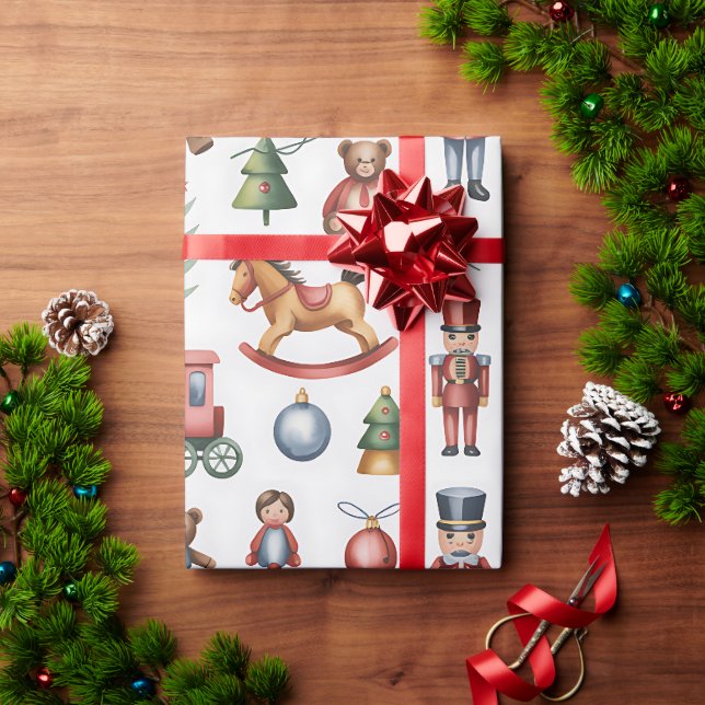 Whimsical Christmas Pattern Wrapping Paper (Holiday Gift)