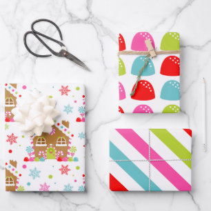 Whimsical Christmas Patterns Wrapping Paper Sheet