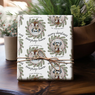 Whimsical Christmas Photo - Calligraphy - Branches Wrapping Paper