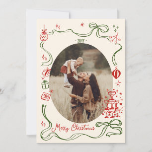 Whimsical Christmas Photo collage Holiday Card