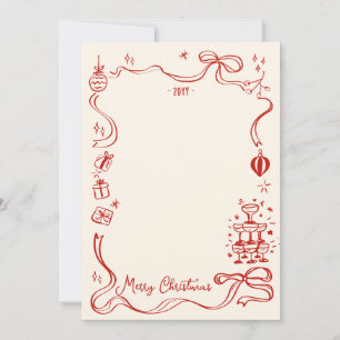 Whimsical Christmas Photo collage Holiday Card