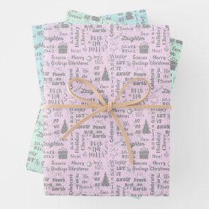 Whimsical Christmas - Playful Doodle Art Wrapping Paper Sheet