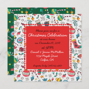 Whimsical Christmas Print Invitations