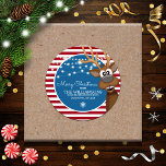 Whimsical Christmas Reindeer Family Address Classic Round Sticker<br><div class="desc">Super cute Christmas reindeer for these custom family address envelope seals</div>