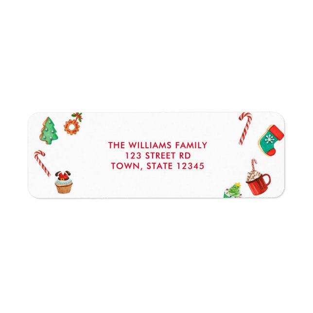 Whimsical Christmas Return Address Label (Front)